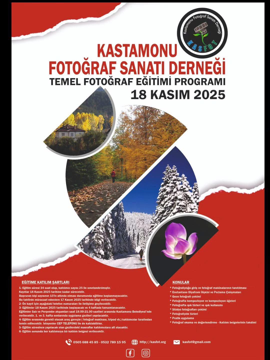 TEMEL FOTOĞRAF EĞİTİMİ DUYURUSU (2025 Güz Dönemi)